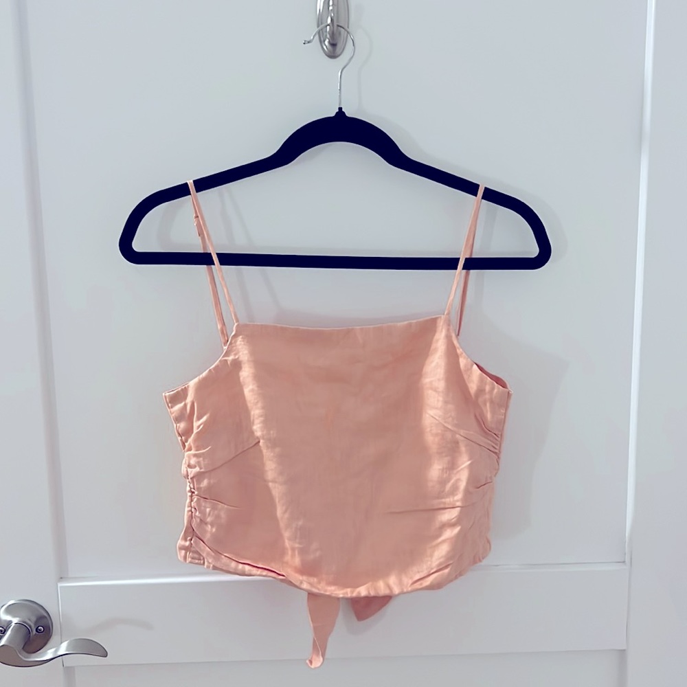 Linen cropped tank